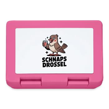 Schnaps Drossel Lustiger Party Vogel Spruch - Brotdose - Pink - Vorne