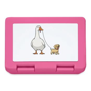 Duo Goose Dog au ruban en laisse - Boîte à goûter - rose - Devant