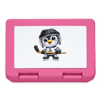Süßer Pinguin Eishockeyspieler Cartoon Sport - Brotdose - Pink - Vorne