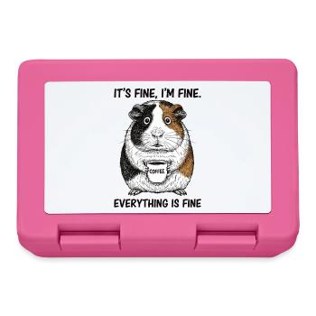 Its Fine Im Fine Kaffee Meerschweinchen - Brotdose - Pink - Vorne