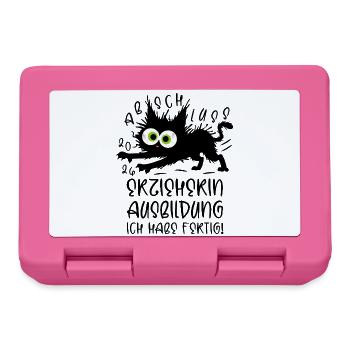 Kindergarten teacher training 2026 I'm done! Cat - Lunchbox - pink - Front