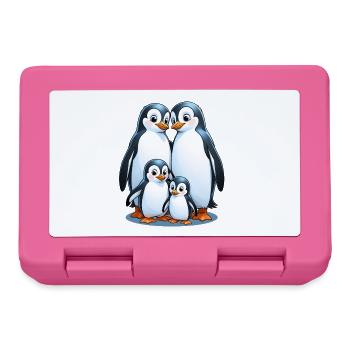 Famille de manchots dans la glace - Boîte à goûter - rose - Devant