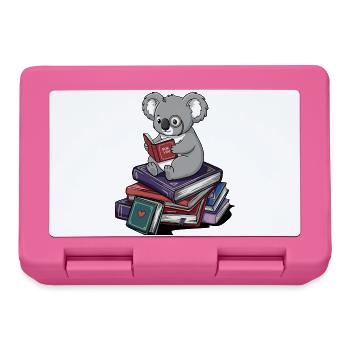 Ours koala rat de bibliothèque lisant des livres d’art - Boîte à goûter - rose - Devant
