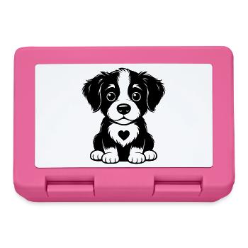 Chiot câlin au cœur tendre - Boîte à goûter - rose - Devant