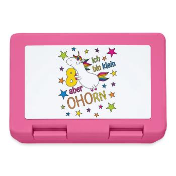 8 ans Fille Licorne Je suis petite mais érable - Boîte à goûter - rose - Devant