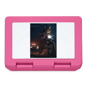Chat de nuit à moto - Boîte à goûter - rose - Devant