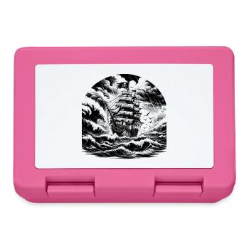 Gravure du navire pirate de la mer de la tempête - Boîte à goûter - rose - Devant