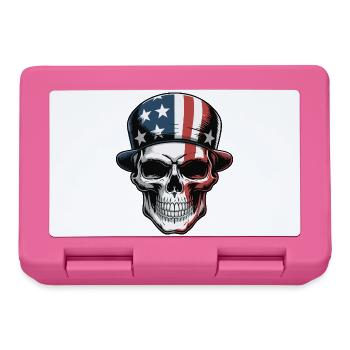 USA Totenkopf - Patriot Skull Design - Lunchbox - pink - Front