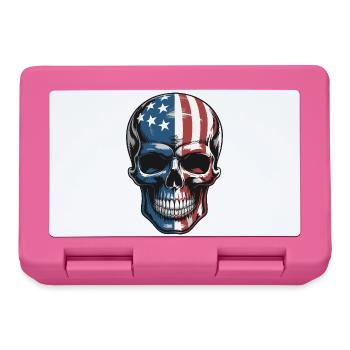 USA Totenkopf - Patriot Skull Design - Lunchbox - pink - Front