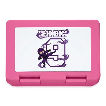I'm 9 Ninja 9th Birthday Purple Karate - Lunchbox - pink - Front