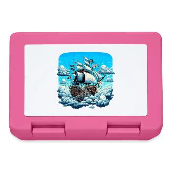 Piratenschiff über Wolkenmeer - Brotdose - Pink - Vorne