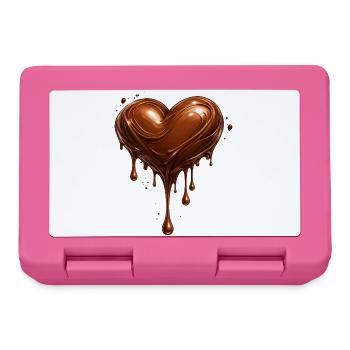 Schokoladenherz mit Tropfen Illustration - Brotdose - Pink - Vorne