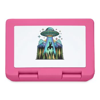 Bigfoot Alien Abduction Sasquatch UFO Spaceship - Lunchbox - pink - Front