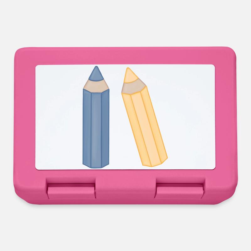 Pencil Duo Illustration Colored Pencils - Lunchbox - pink