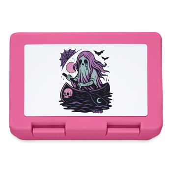 Fantôme dans le bateau avec la lune et la chauve-souris - Boîte à goûter - rose - Devant