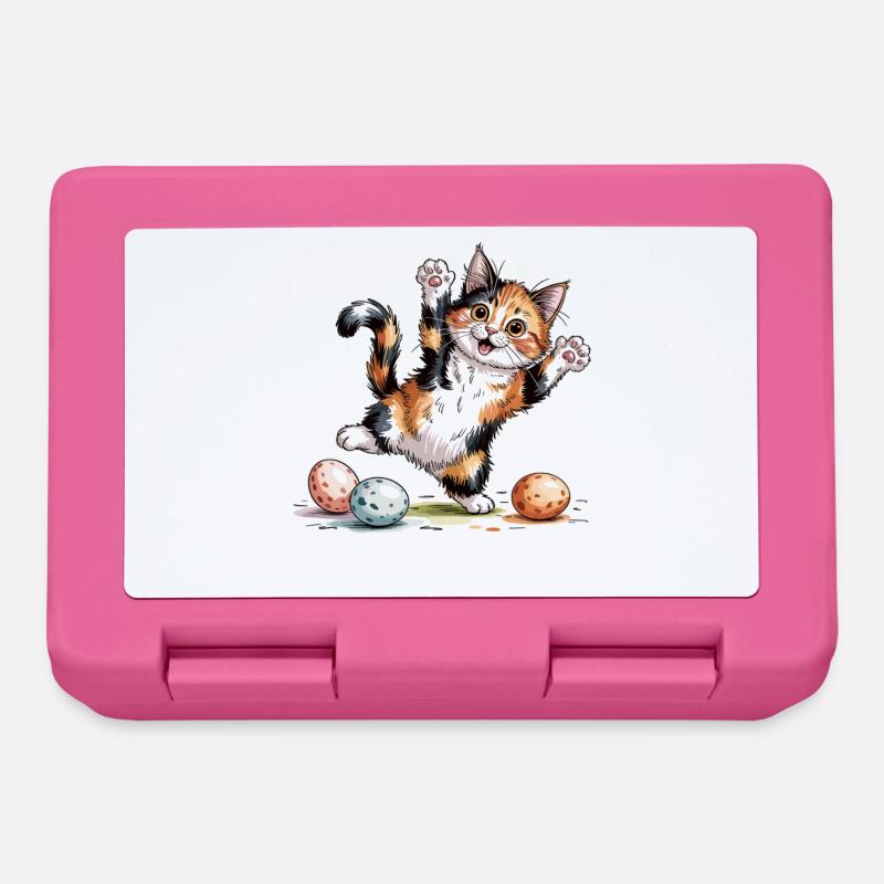Ostern T-Shirt – Katze mit Ei - Brotdose - Pink