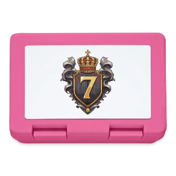 7 Zahl Wappen - Brotdose - Pink - Vorne