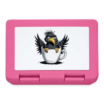 Morning grouch coffee no desire raven bad mood - Lunchbox - pink - Front