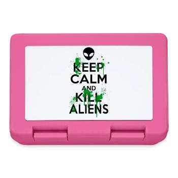 Bleib ruhig und töte lustige Aliens - Brotdose - Pink - Vorne