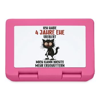 4. Hochzeitstag, 4 Jahre verheiratet, 4 Jahre Ehe - Brotdose - Pink - Vorne