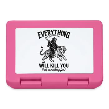 Motivational shirt for risk fans - Lunchbox - pink - Front