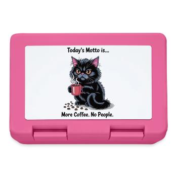 More Coffee No People Shirt with Black Cat - Lunchbox - pink - Front