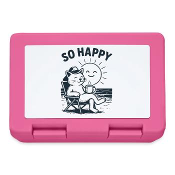 Chilling Cat on the Beach – So Happy Design - Lunchbox - pink - Front