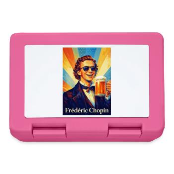 Retro Beer Portrait in Warm Sunbeams - Lunchbox - pink - Front