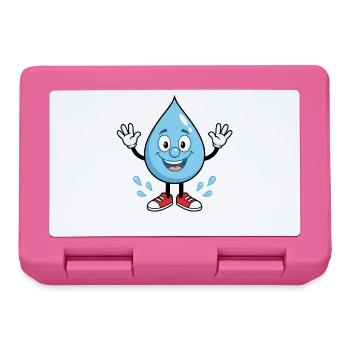Fröhlicher Wassertropfen mit Sneakers - Brotdose - Pink - Vorne
