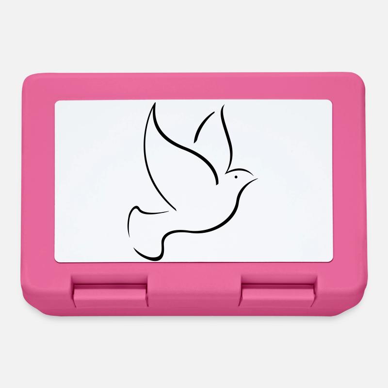 bird dove Taube Vogel peace - Brotdose - Pink