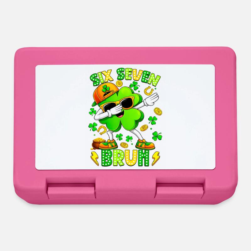 Six Seven Bruh Meme 67 St Patrick Day - Boîte à goûter - rose