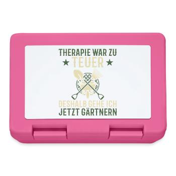 Gardener Therapy Funny Saying Garden Gift - Lunchbox - pink - Front