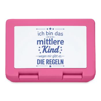 Lustiger Spruch mittleres Kind Familientreiben - Brotdose - Pink - Vorne