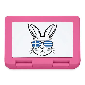 Griechische Oster-griechische Flagge Osterhase - Brotdose - Pink - Vorne