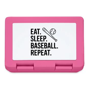 Eat. Sleep. Baseball. Repeat. - Lunchbox - pink - Front