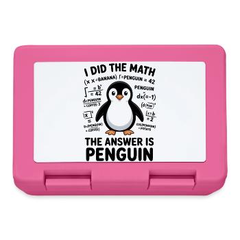 Mathe Sprüche Pinguin Lustiges Mathe Geschenk - Brotdose - Pink - Vorne