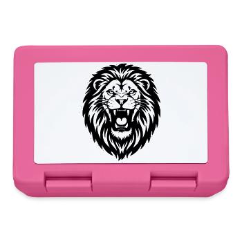 Lion Head Roaring Silhouette - Lunchbox - pink - Front