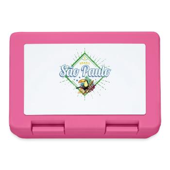 Sao Paulo in Brasilien Vintage Design mit Tukan - Brotdose - Pink - Vorne