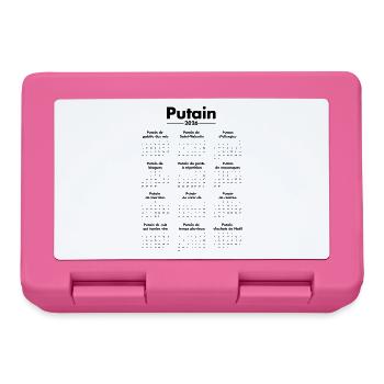 2026 calendrier humour drole - Boîte à goûter - rose - Devant