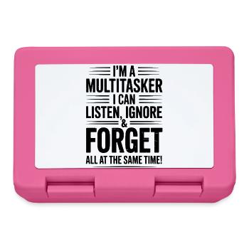 Multitasker Sprüche Sarkasmus Bürohumor Geschenk - Brotdose - Pink - Vorne
