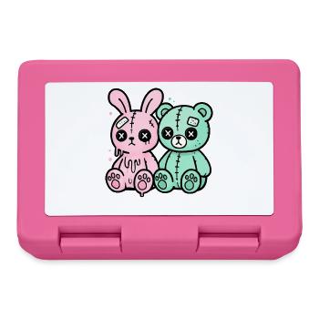 Gothic Bunny Weirdcore Dark Horror Animal Doll - Lunchbox - pink - Front