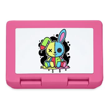 Gothic Bunny Weirdcore Dark Horror Animal Doll - Lunchbox - pink - Front