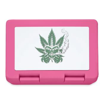 Weed Shirt – Cannabis Leaf Face Stoner - Lunchbox - pink - Front