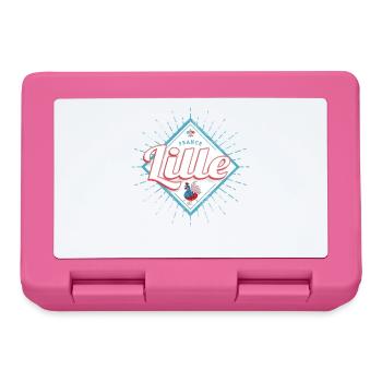 Lille Hauts-de-France Frankreich mit Hahn Souvenir - Brotdose - Pink - Vorne