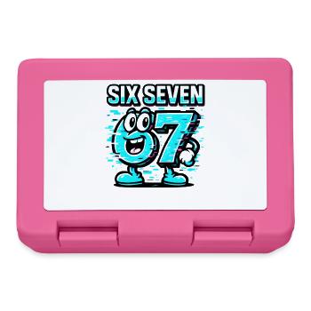 Six Seven 67 Meme Glitch Mascot Italian Brainrot - Brotdose - Pink - Vorne