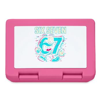 Six Seven 67 Meme Glitch Mascot Italian Brainrot - Brotdose - Pink - Vorne