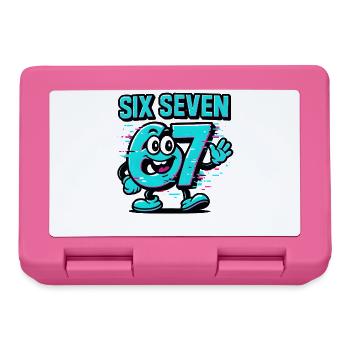 Six Seven 67 Meme Glitch Mascotte Italian Brainrot - Boîte à goûter - rose - Devant