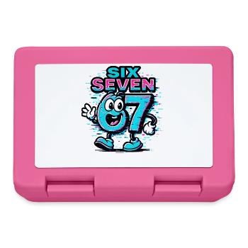 Six Seven 67 Meme Glitch Mascotte Italian Brainrot - Boîte à goûter - rose - Devant