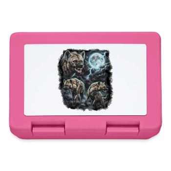 DREI Wilde Hyäne mit Mond Wildlife-Designs - Brotdose - Pink - Vorne