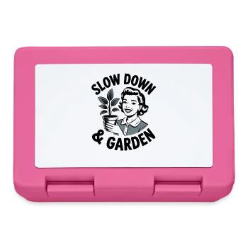 Slow Down And Garden Retro House Plant Lover - Lunchbox - pink - Front
